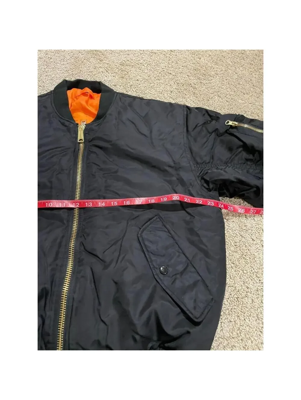 Military MA1 Flyer’s Man Intermediate USAF bomber Reversible Jacket Medium Black